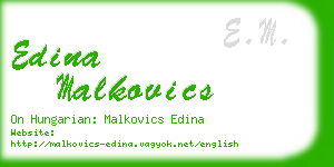 edina malkovics business card
